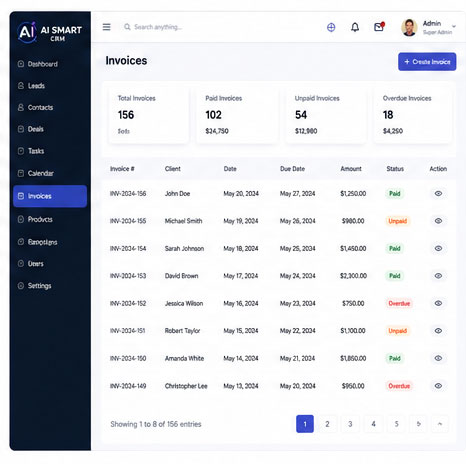 Smart CRM Invoices