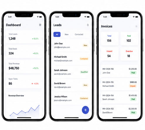 Smart CRM Mobile View